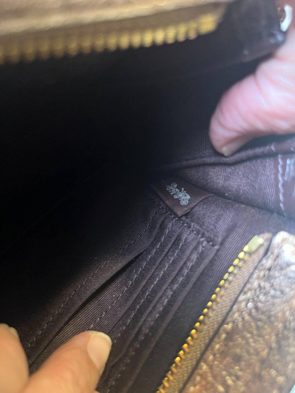 Coach Rose Gold Metallic Leather Clutch - Picture 13 of 13